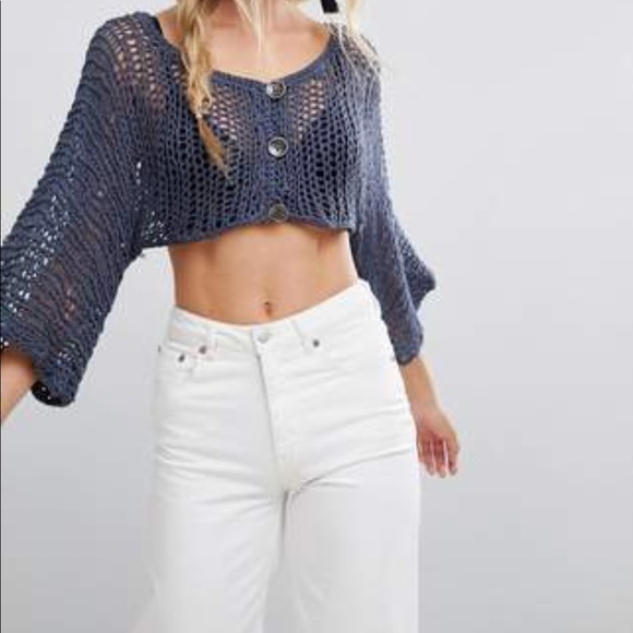 Free People Sweaters - FREE PEOPLE MIDNIGHT CROCHET FREE LOVE SHRUG XS